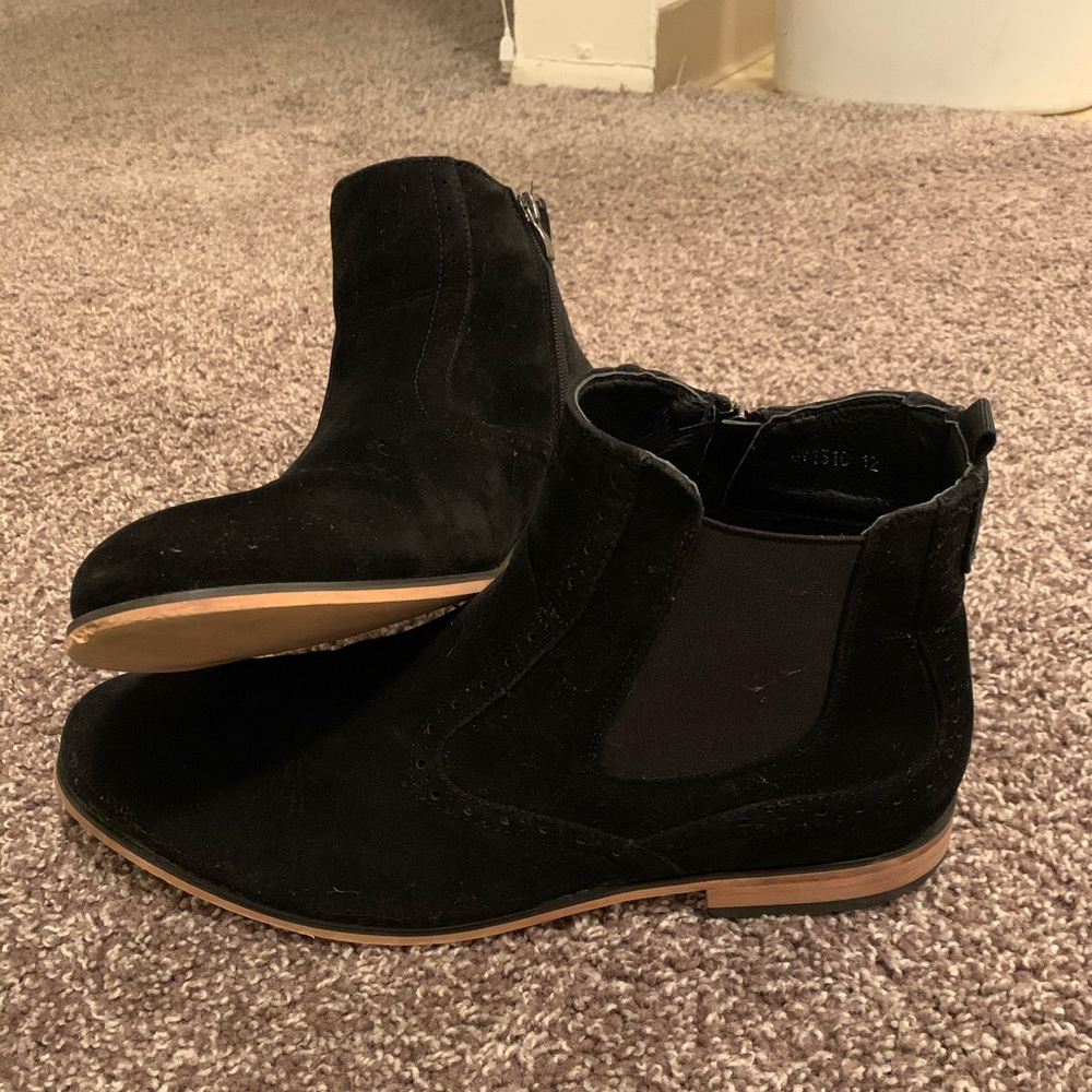 Black Chelsea Boots—Size 12